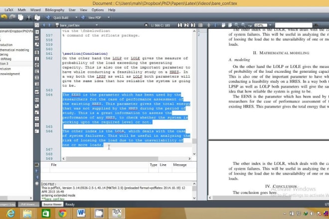 I will do content writing and latex formatting of reports