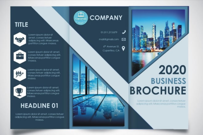 I will do custom trifold bifold brochure design