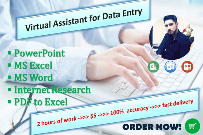 I will do data entry, web research and typing projects