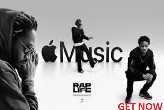 I will do massive apple music, hip hop playlist promotion