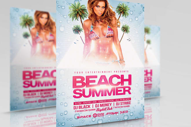 I will do special summer event beach party flyers as per demand