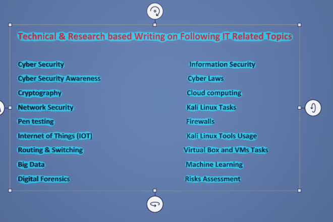 I will do technical writing on cloud, information and cyber security related topics
