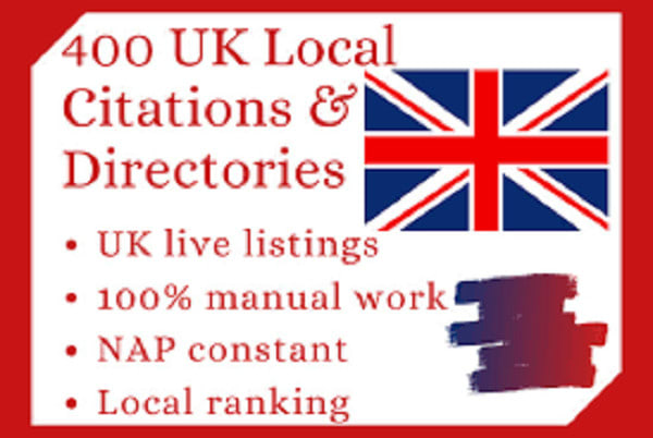 I will do top 400 uk local citations and directory submission