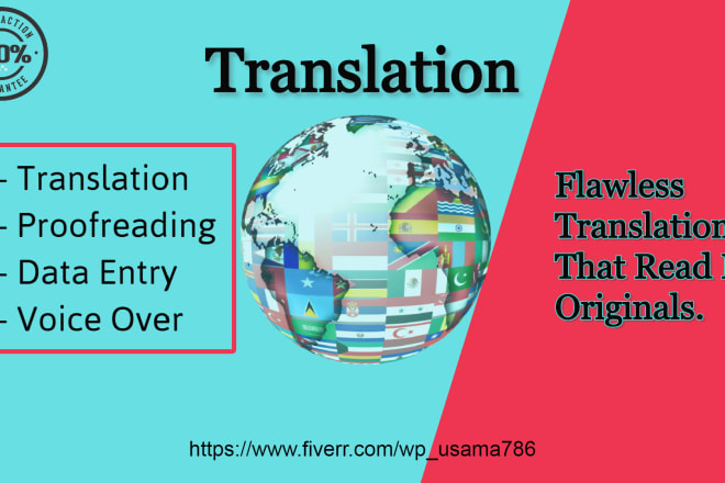 I will do translation from one language to another