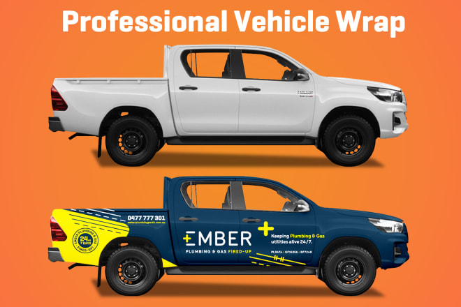 I will do vehicle wrap, van wrap, car wrap, truck wrap, designs