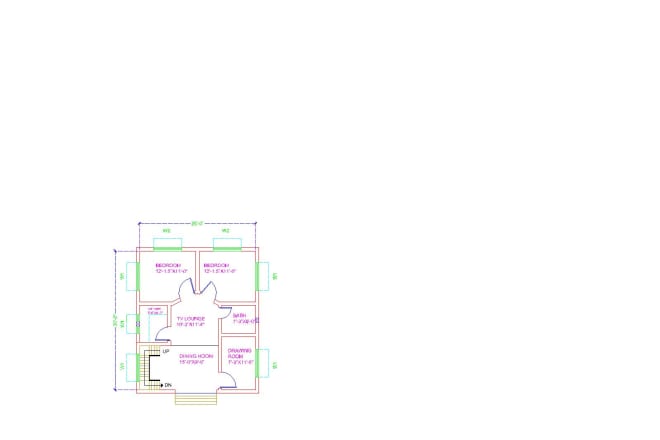 I will draw architectural floor plan drawing with autocad