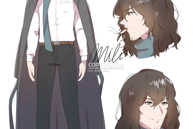 I will draw character sheet in anime style