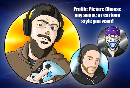 I will draw dope anime cartoon style as a profile picture