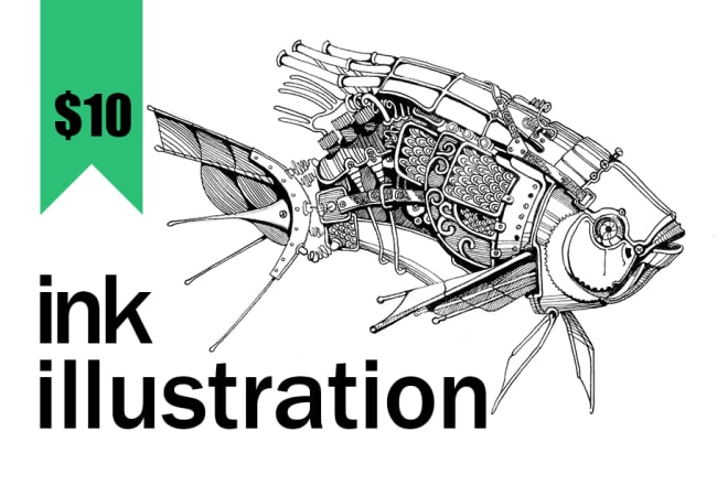 I will draw pen and ink illustration for you