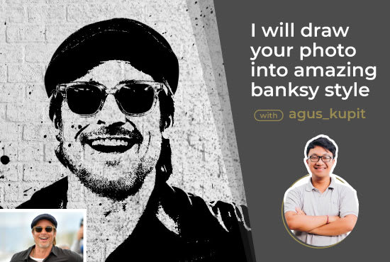I will draw your photo into amazing banksy style