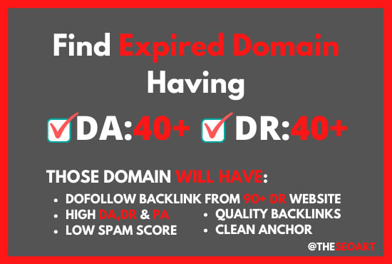 I will find high da pa expired domains having quality backlinks