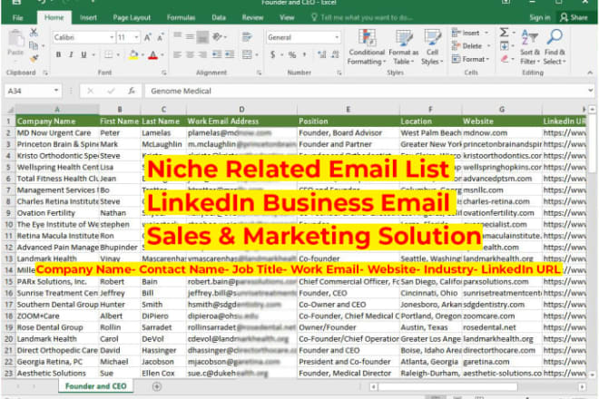 I will find targeted email list and linkedin business email address
