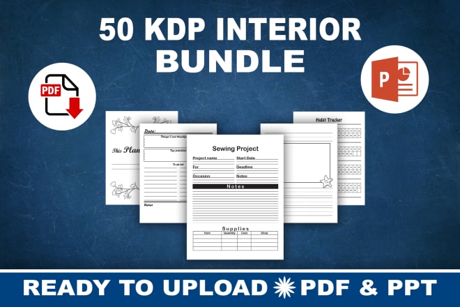 I will give you 50 KDP interior of low content that you can publish immediately