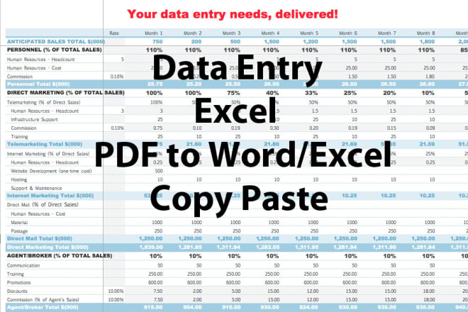 I will handle your excel, data entry, and office projects