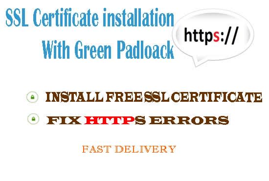 I will install SSL certificate on your web server in 24 hours