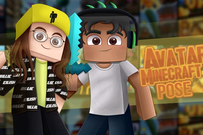 I will make avatar with pose of your minecraft or roblox character