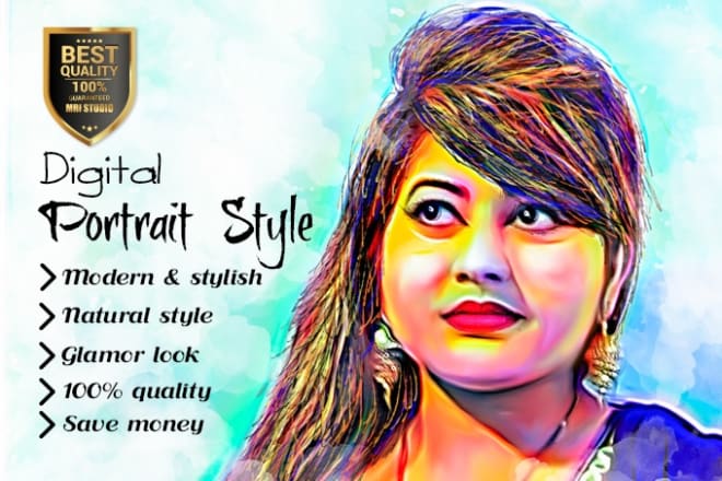 I will make your photo digital portrait style