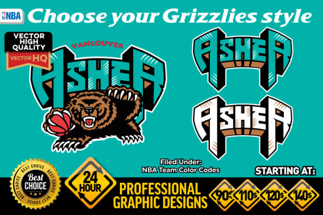 I will make your professional custom logo with grizzlies vancouver