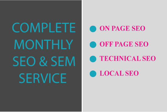 I will provide complete monthly SEO service