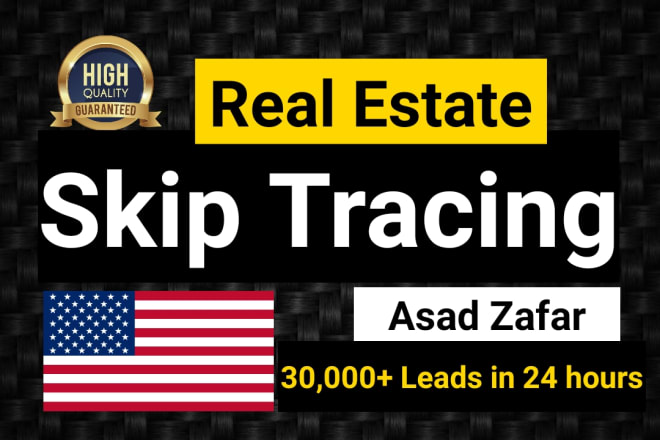 I will provide motivated seller vacant absentee cash buyer lists with skip tracing