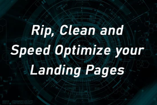 I will rip, clean and speed optimize your landing page