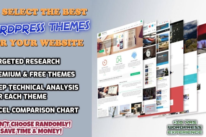 I will search, find and compare best wordpress themes