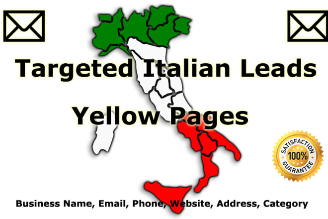 I will search italian yellow pages to get email lists