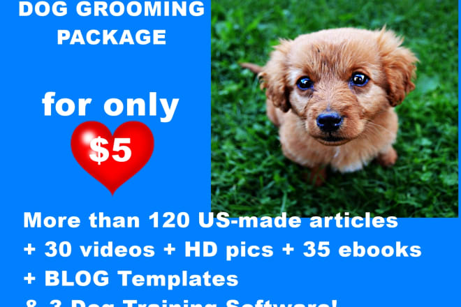 I will send 200 dog grooming articles, ebooks, HD pics and videos