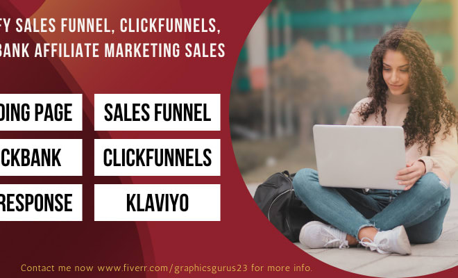 I will shopify sales funnel, clickfunnels, clickbank, affiliate marketing, sales funnel
