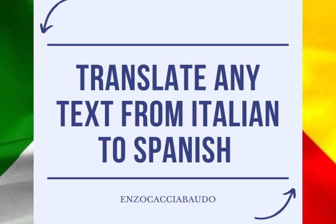 I will translate any text from italian to spanish