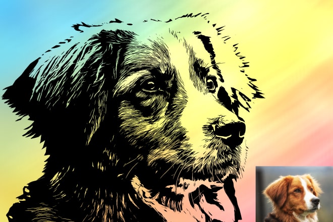 I will turn your cat, dog or any pet portrait into stencil art