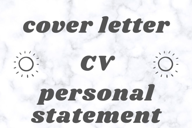 I will write your cover letter and CV