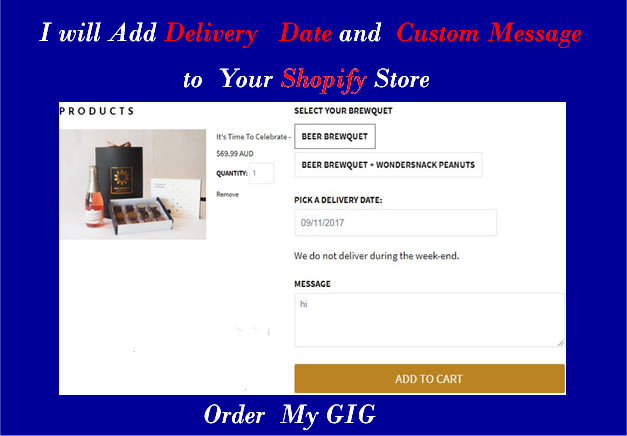 I will add date picker and custom message to your shopify cart page