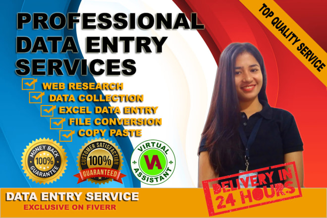 I will be you virtual assistant for data entry and web research