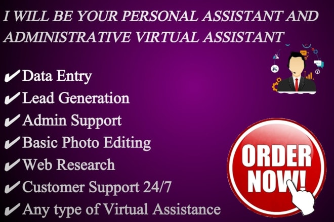 I will be your personal assistant and administrative virtual assistant