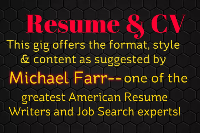 I will be your resume writer for resume writing services
