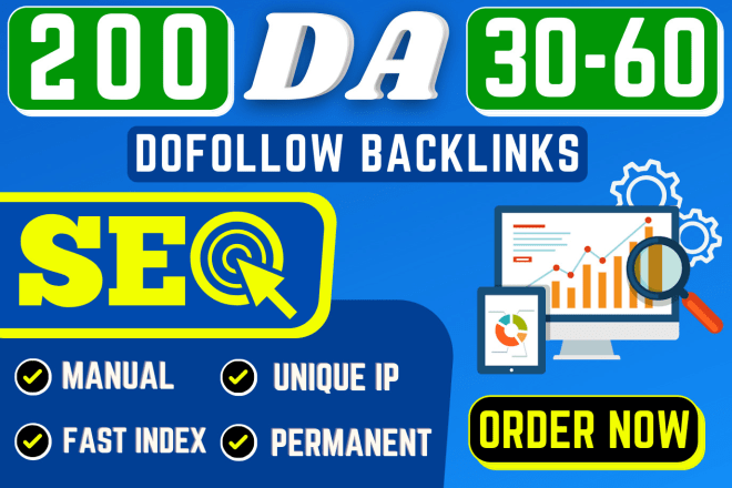 I will build 200 dofollow permanent homepage da 30 plus SEO backlinks