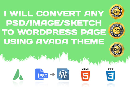 I will build any sketch or PSD or image on wordpress using the avada theme