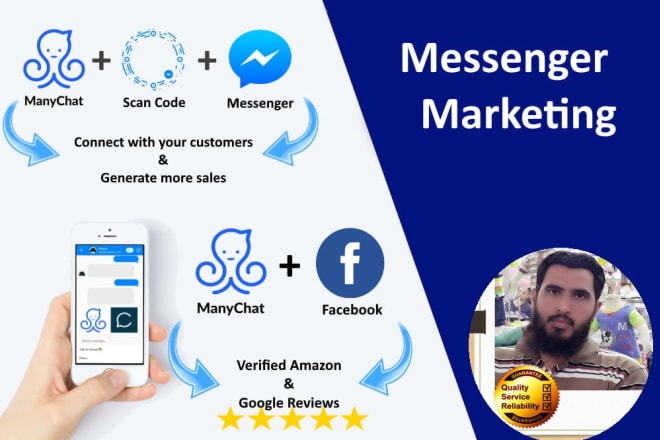 I will build fb messenger, amazon chatbot in manychat and website bot