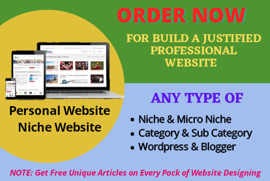 I will build personal and niche website for justified use