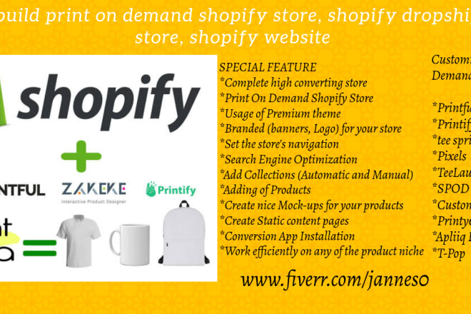 I will build print on demand shopify store,shopify dropshipping store