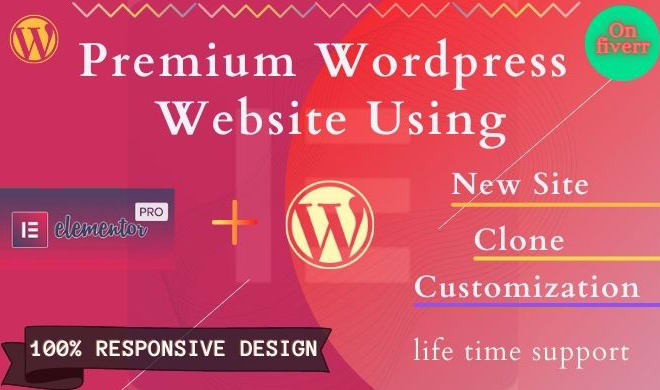 I will build responsive wordpress website using elementor pro in 24hours