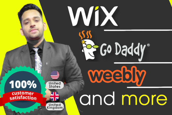 I will build website with wix, godaddy, weebly, or hostgator