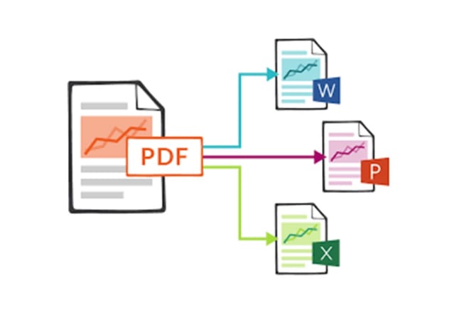 I will convert from PDF to word, powerpoint,excel and latex
