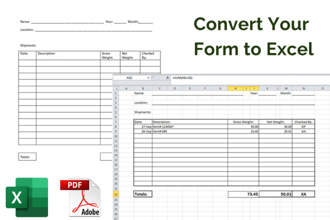 I will convert your form to excel
