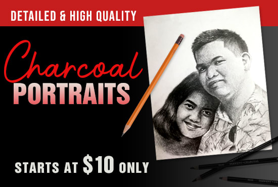 I will create a charcoal portrait of you or your loved one