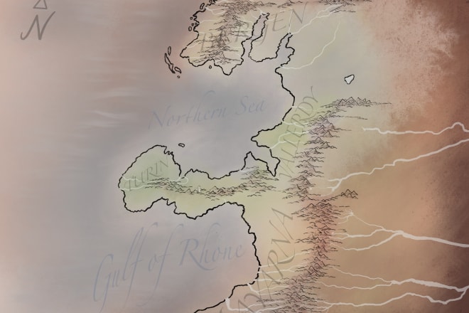 I will create a fantasy style map for your writing project or rpg