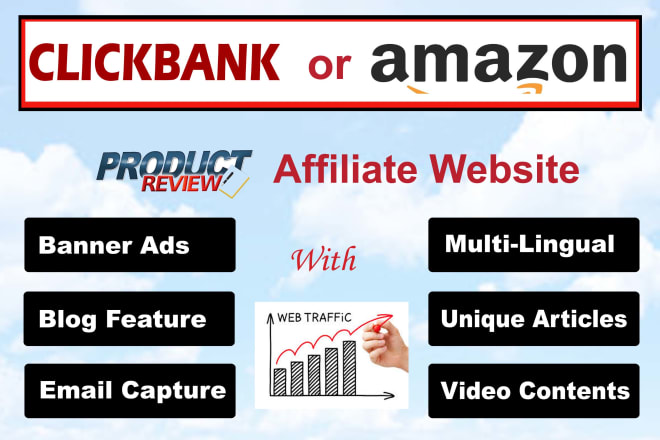 I will create affiliate website with clickbank and amazon products