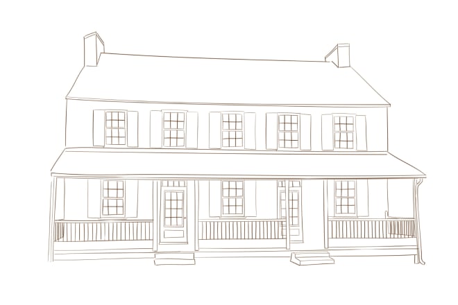 I will create an architectural drawing illustration in vector