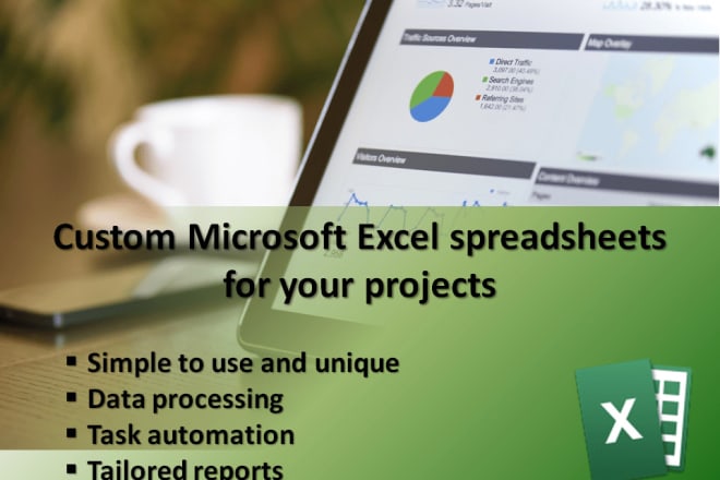 I will create custom excel spreadsheet with formulas and dashboard